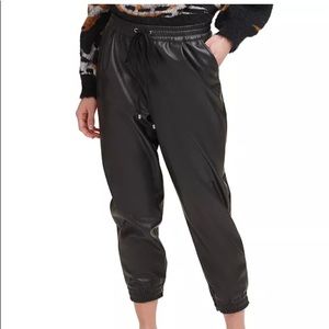 DKNY Faux Leather Joggers -XS